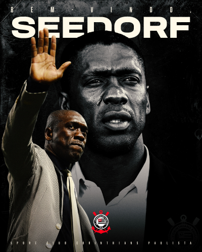 Clarence Seedorf em seu primeiro anúncio como novo técnico do Corinthians.