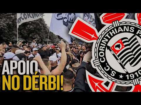 Torcedores organizados do Corinthians em frente ao CT Dr. Joaquim Grava.