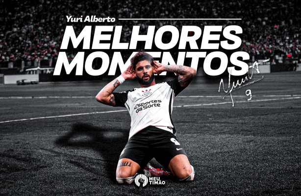 Yuri Alberto comemorando gol pelo Corinthians.