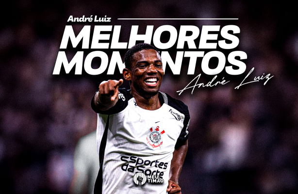 Volante André em ação com a camisa do Corinthians.