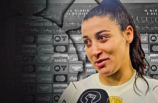 Duda Sampaio em entrevista na zona mista após vitória do Corinthians.